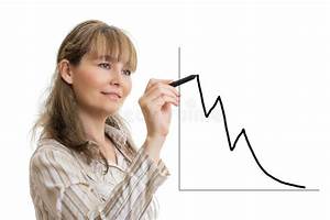 Girl With Big 3d Chart Holding Arrow Sign Stock Image Image Of
