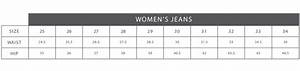  Simpson Jeans Size Chart