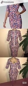 Nwot Colorful Peplum Dress Gorgeous Multicolored Dress With Exposed