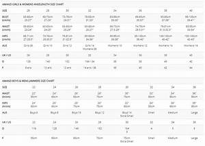 Size Charts Aqua Swim Supplies