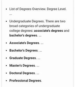 In What Order Are College Degrees Earned Brainly Com
