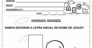 Atividade Letra J Natal Cristão Educação Infantil Ideia Criativa