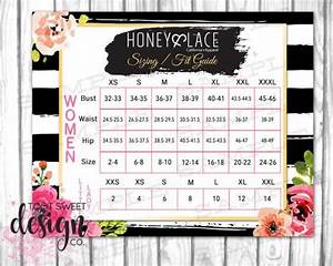 Honey And Lace Sizing Fit Guide Honey Lace Size Chart Poster