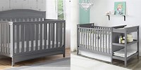 Grey White Baby Crib