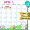 April Easter Bunny Calendar