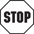 Black and White Clip Art of a Biker at a Stop Sign