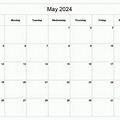 Calendar for May