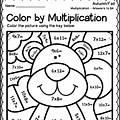 Color by Number 4th Grade Math Multiplication Free