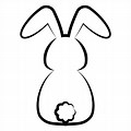 Easter Bunny Black and White Vector