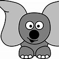 Elephant as Big Ears Cartoon