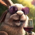 Funny Easter Bunny Drinking