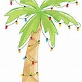 Palm Tree with Christmas Lights Clip Art