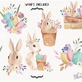 Pastel Easter Eggs and Bunnies