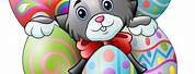Cartoon Bunny with Easter Eggs Free