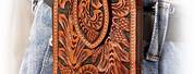 Hand Tooled Leather Cell Phone Holster