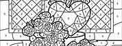 Hard Color by Number Flower Coloring Pages