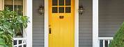Yellow Front Door Gray House