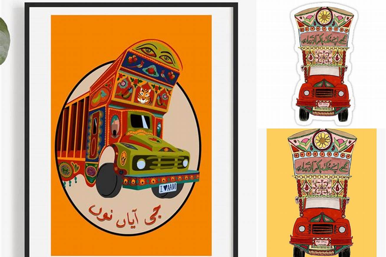 3. Sticker Laptop Pakistani Truck Art