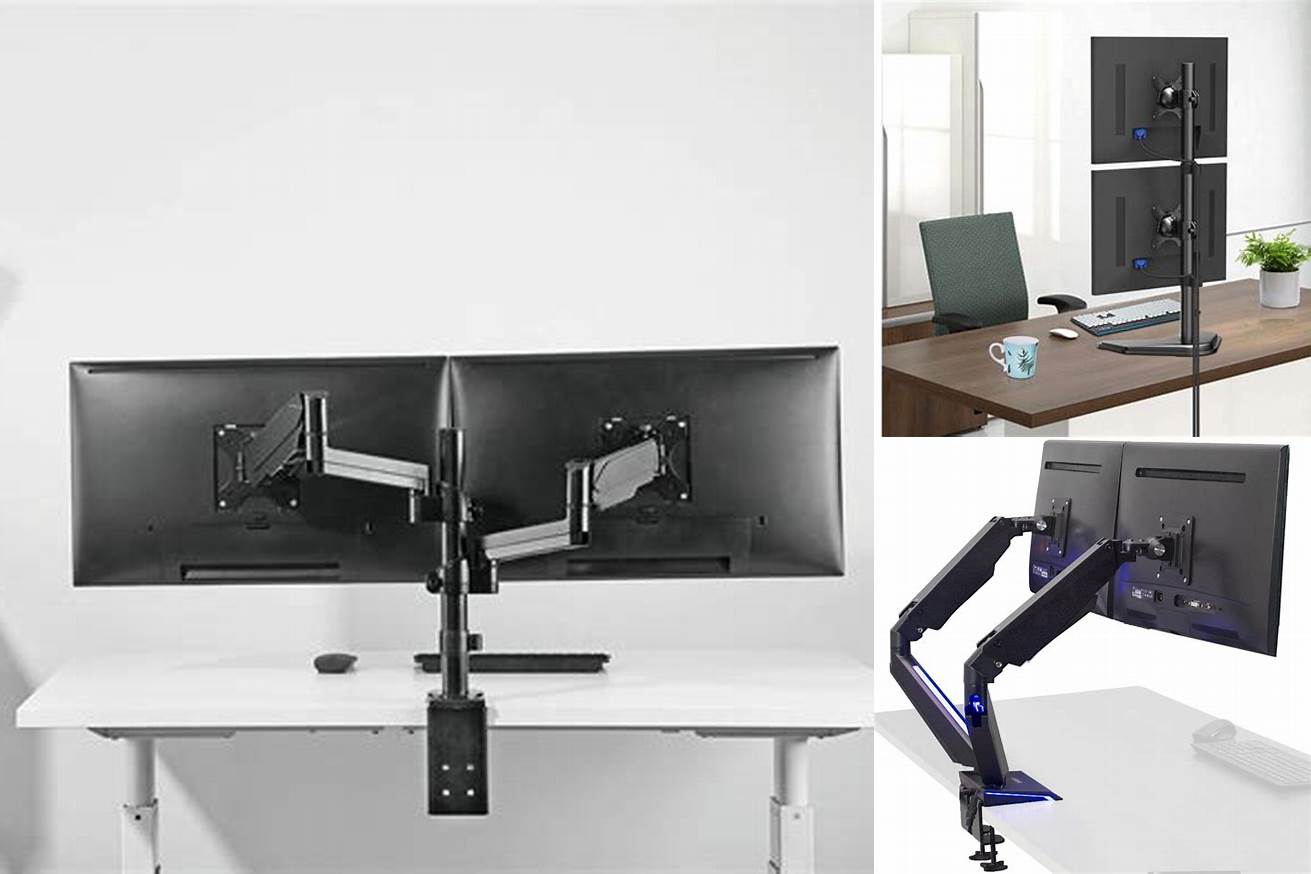 5. WALI Free Standing Dual LCD Monitor Desk Mount Stand