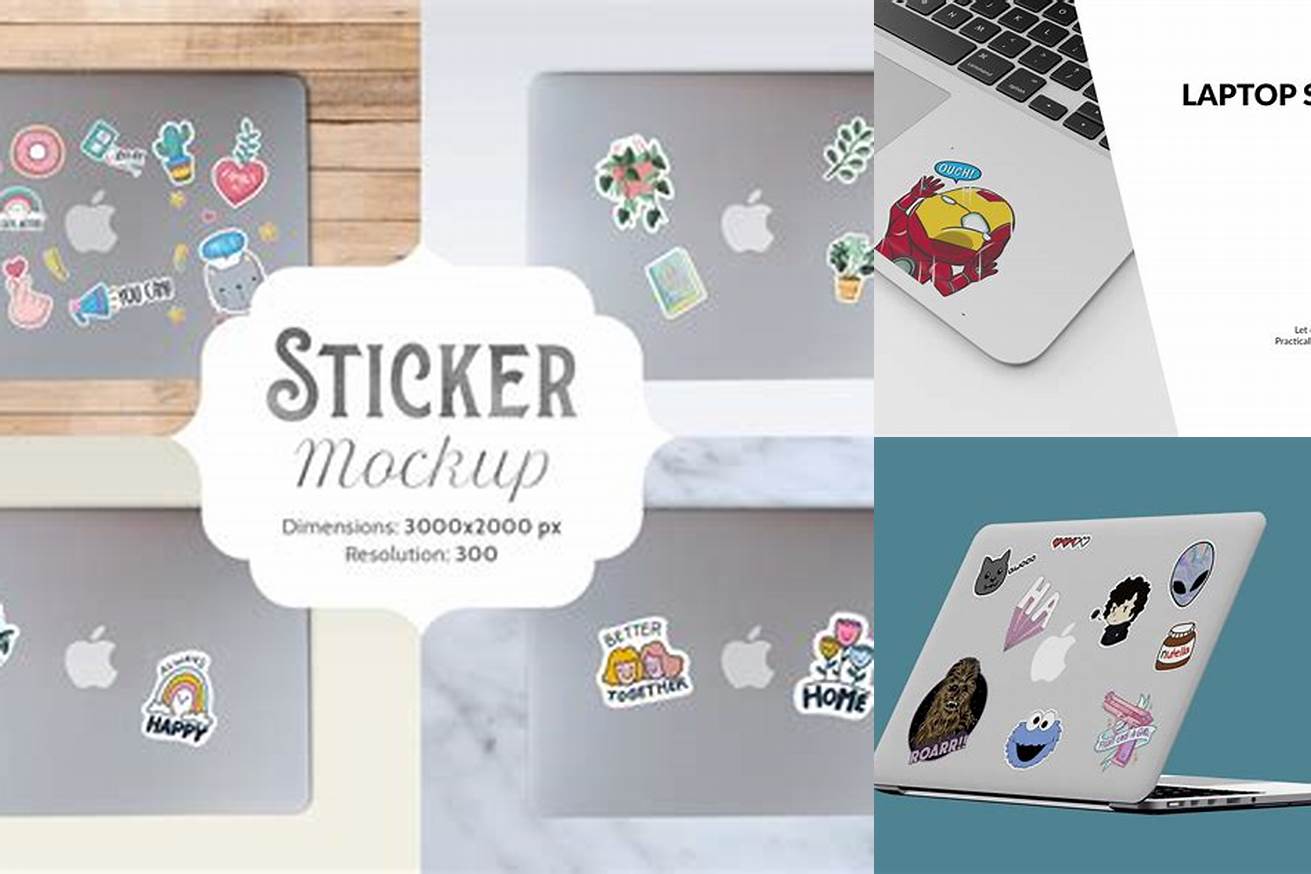 6. Laptop Stickers Mockup F