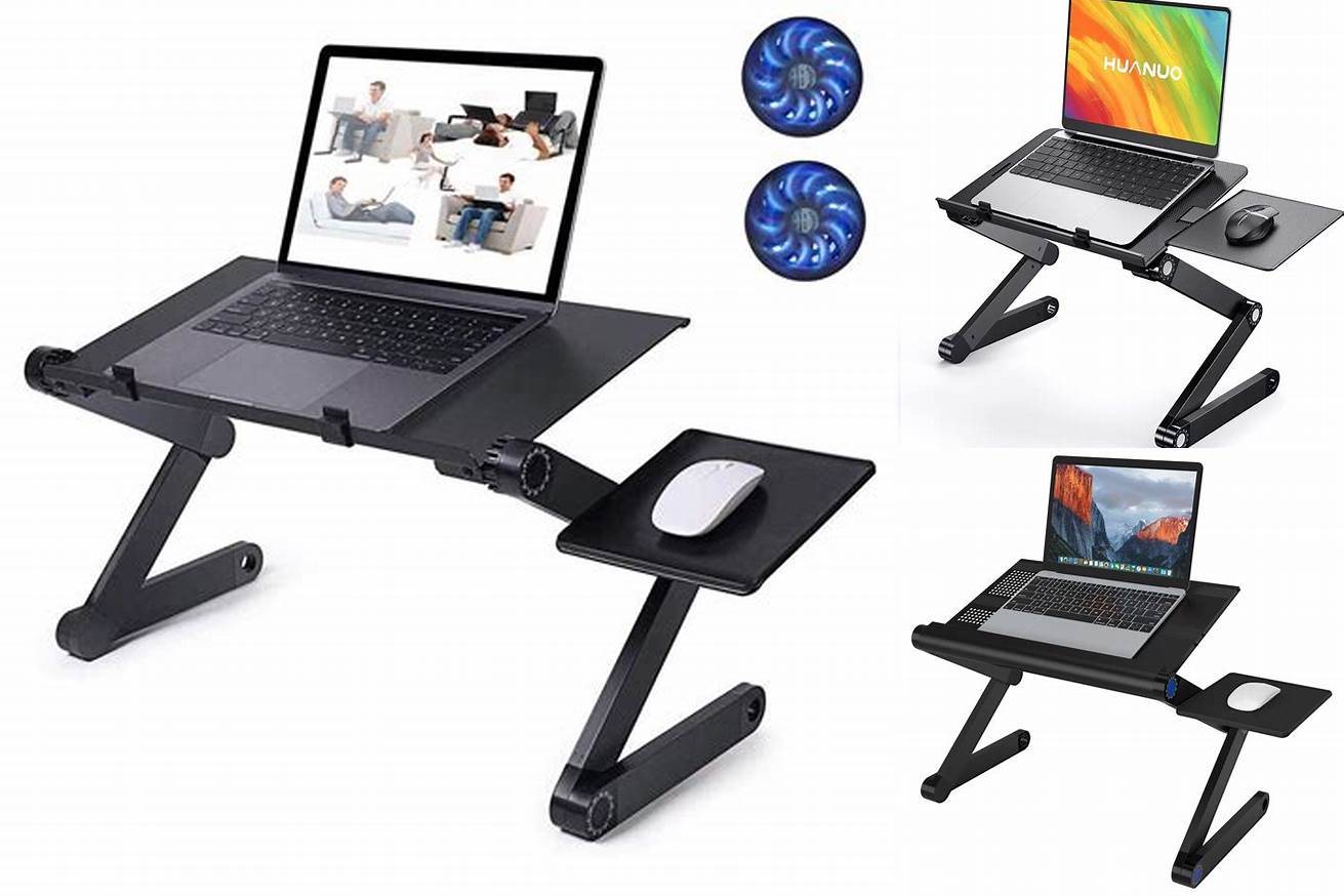 6. Meja Laptop Adjustable Standing Laptop Stand with Mouse Pad