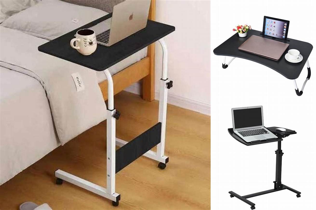7. Meja Laptop Adjustable Standing Laptop Stand with Storage