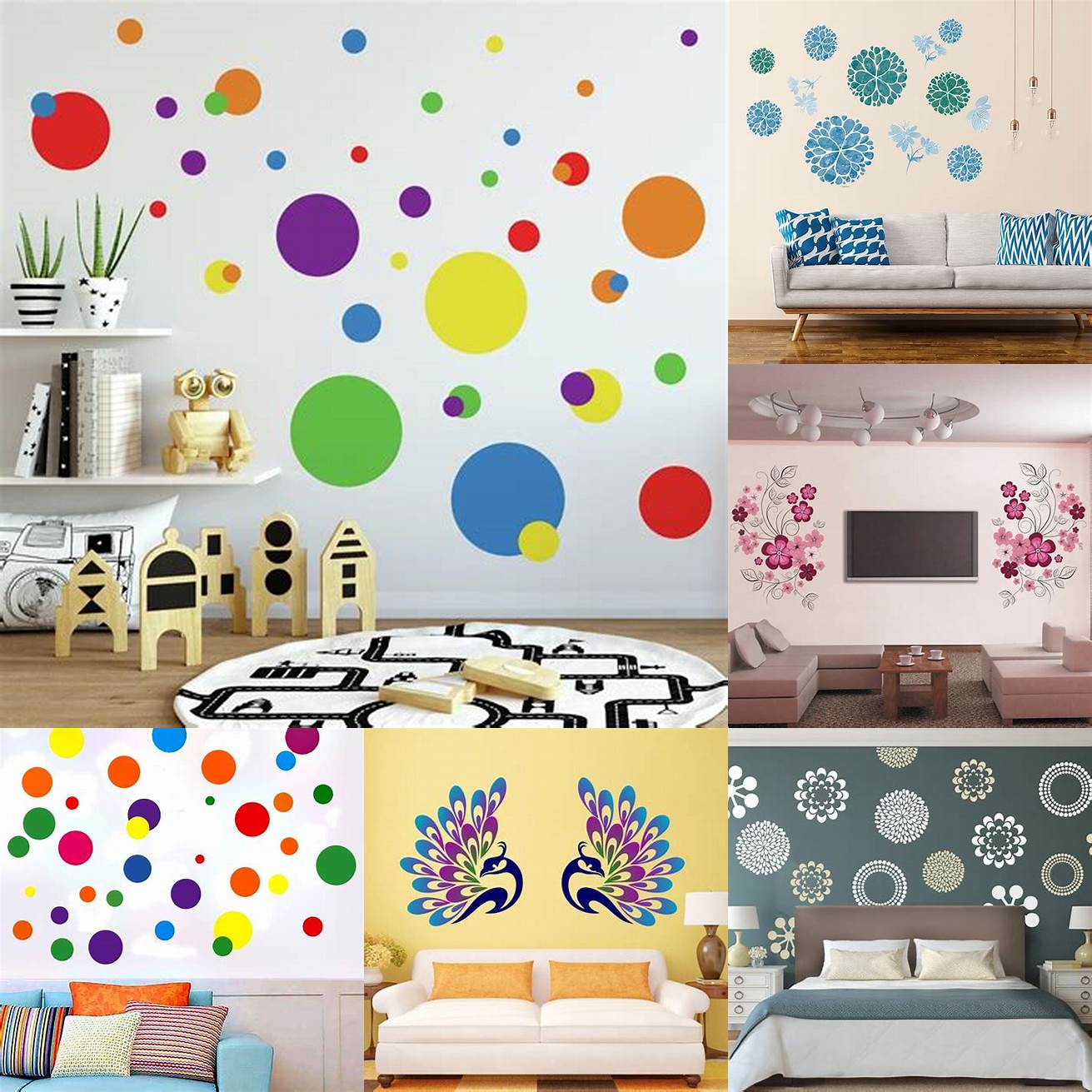 2 Colorful wall decals