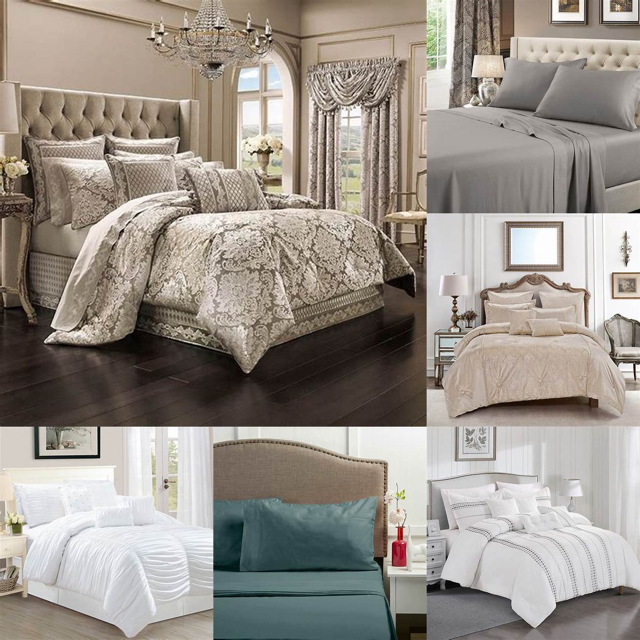 4 A luxury Queen Bed Set with high-thread-count sheets and high-quality fabrics