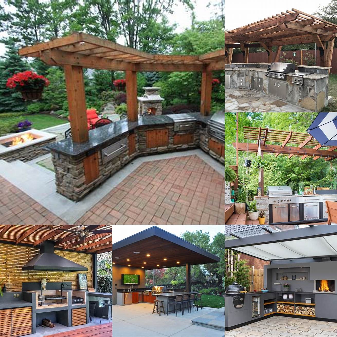 4 Outdoor kitchen with a pergola