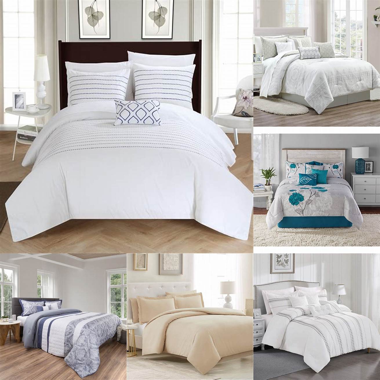 5 A Queen Bed Set with a duvet cover and matching shams