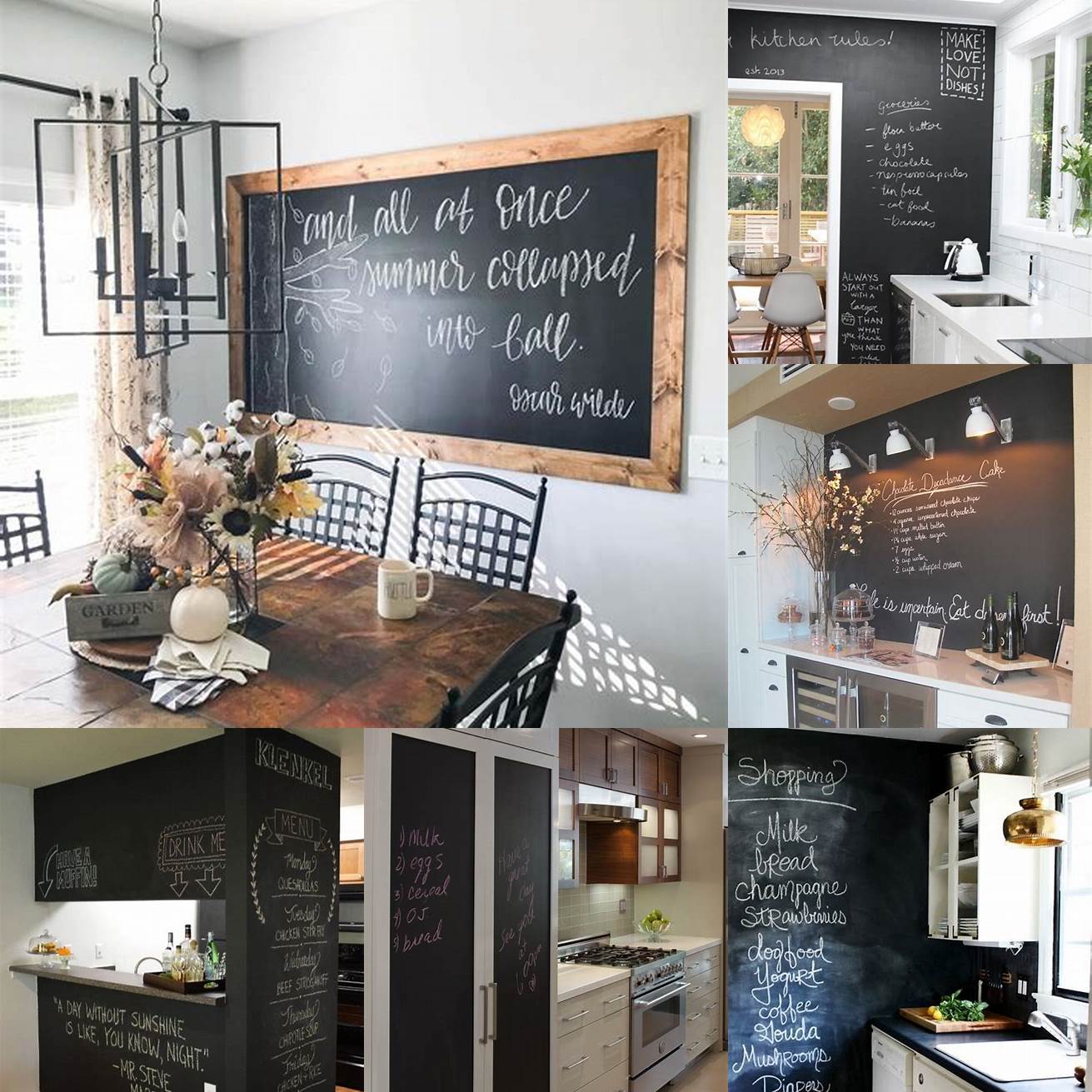 5 Décor Last but not least the kitchen chalkboard adds a rustic and charming touch to the décor of your kitchen It can be customized with different frames and designs to match your style