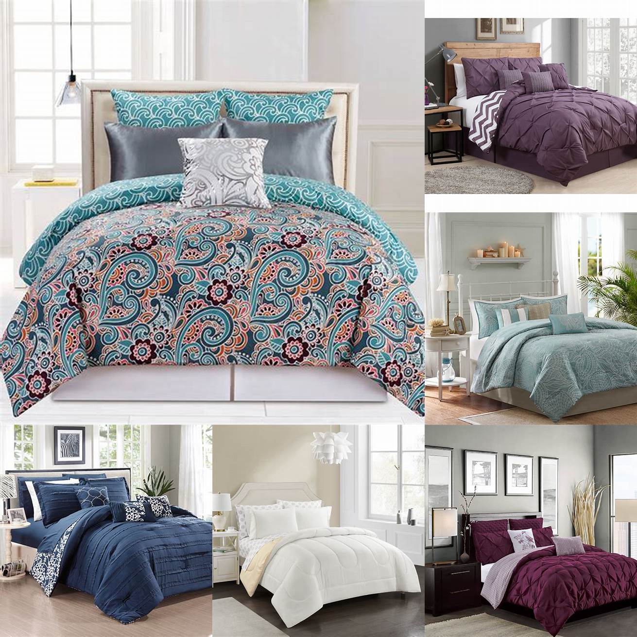 6 A Queen Bed Set with a reversible comforter