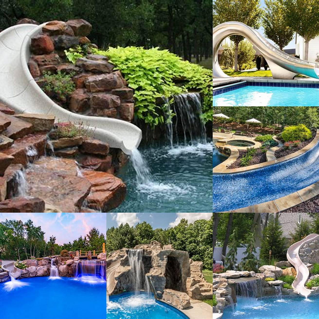 6 Outdoor Slide with Pool or Water Feature
