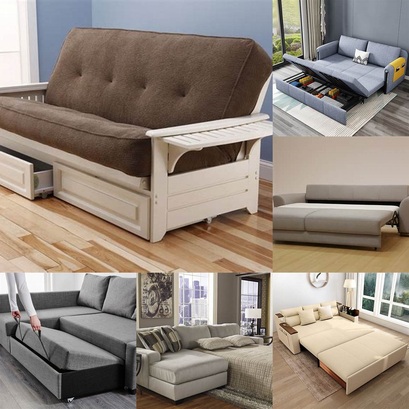 A King Size Sofa Bed with built-in storage for extra functionality