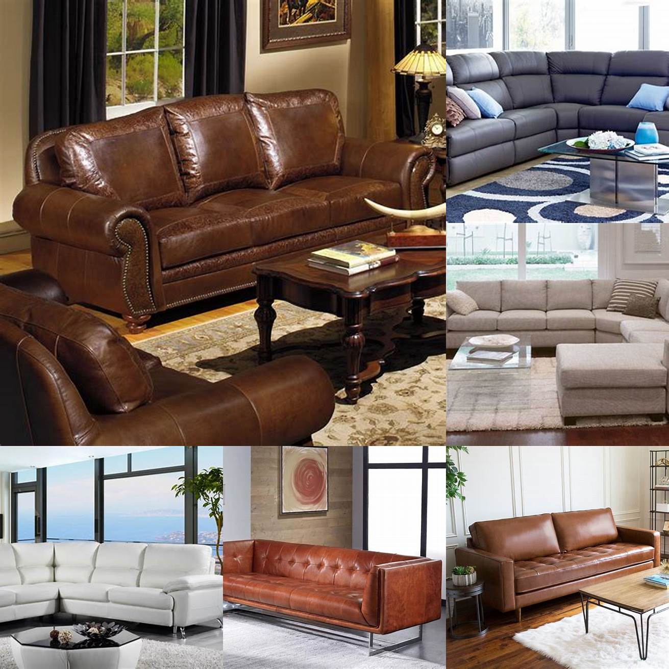 A leather lounge sofa
