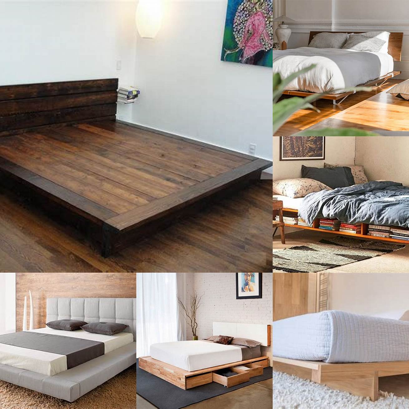 A minimalist platform bed frame with clean lines