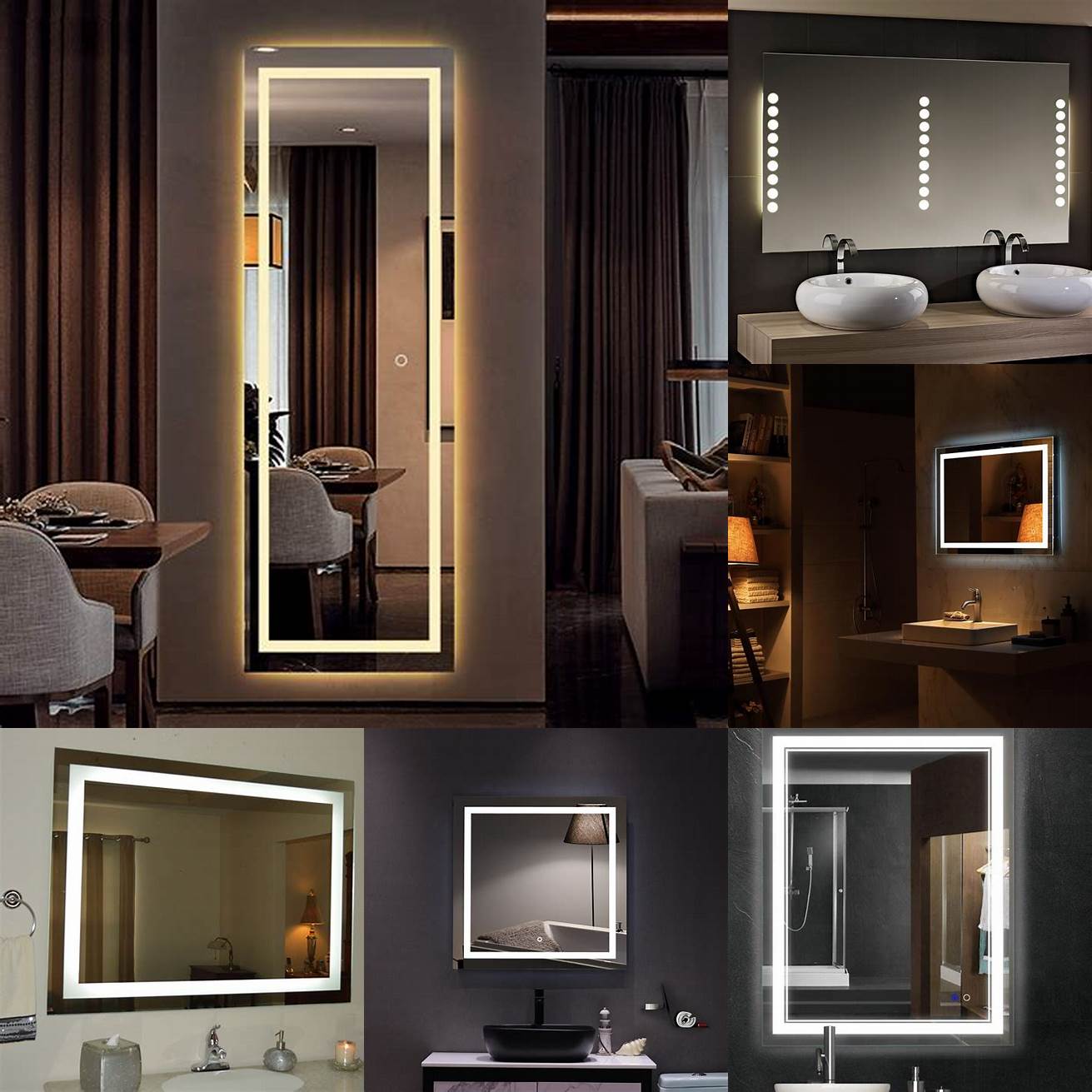 A mirror with built-in lighting can provide functional and stylish lighting