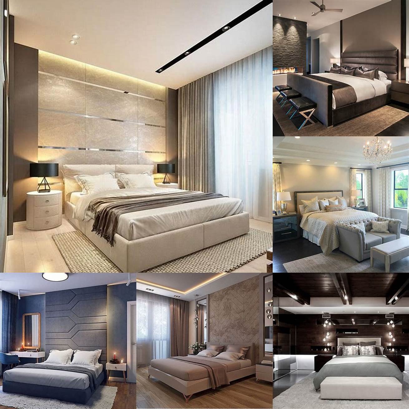 A modern bedroom double with a sleek design and neutral colors