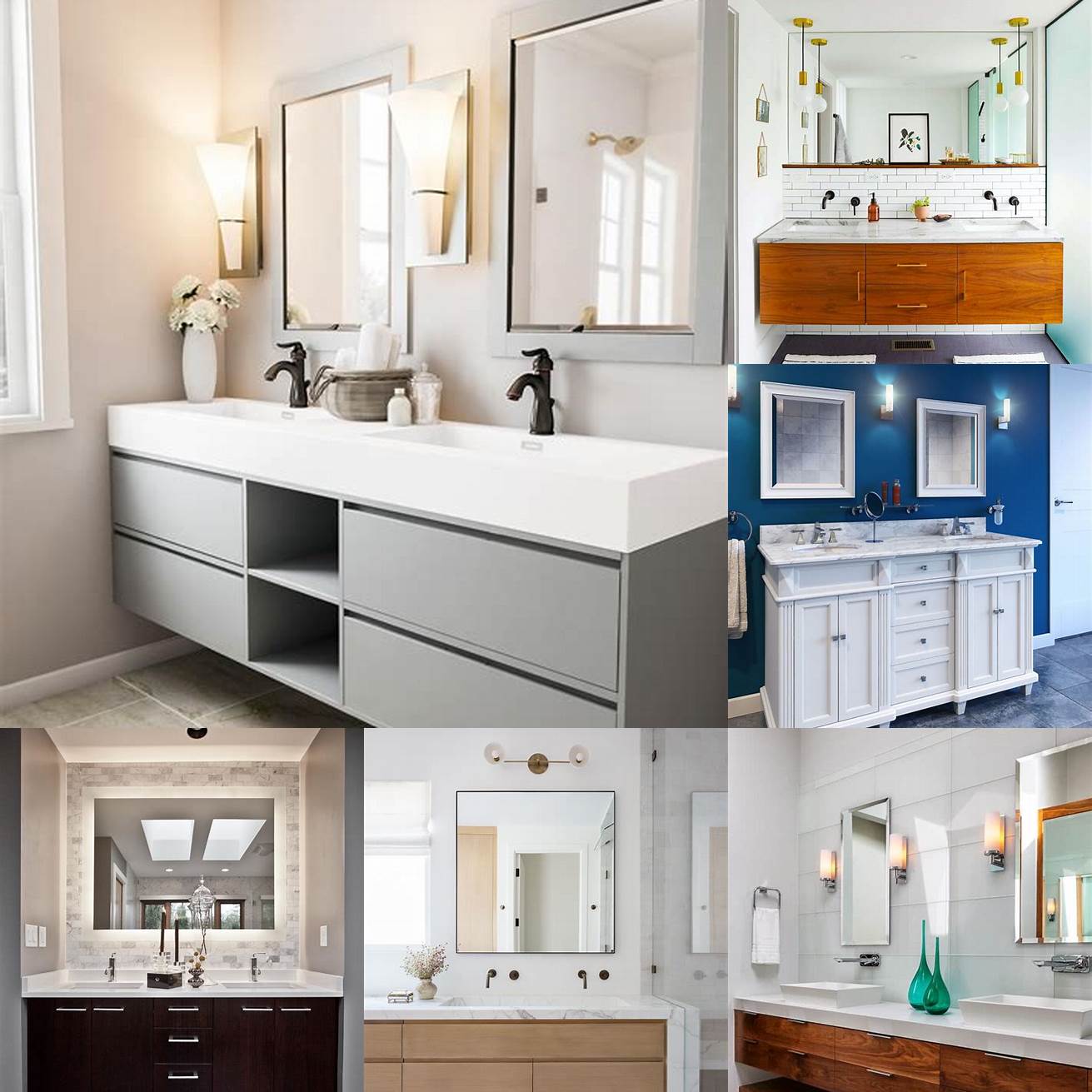 A modern guest bathroom vanity with a sleek finish and clean lines