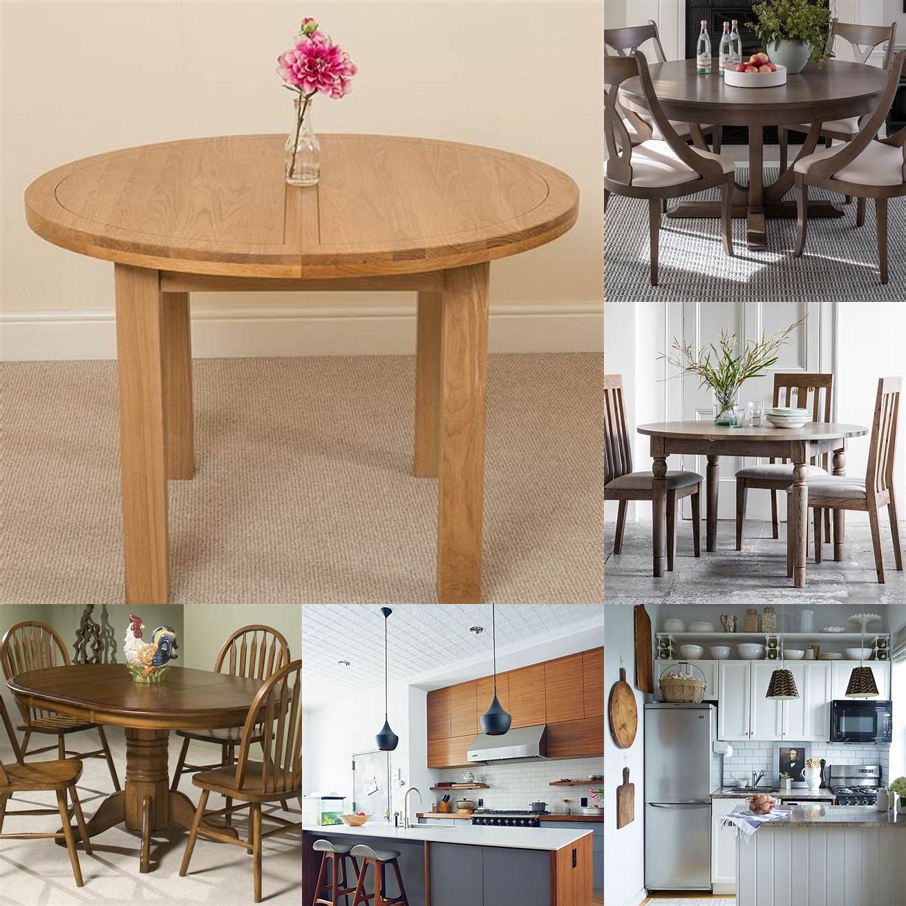 A round table is a classic choice for small kitchens and creates a sense of intimacy