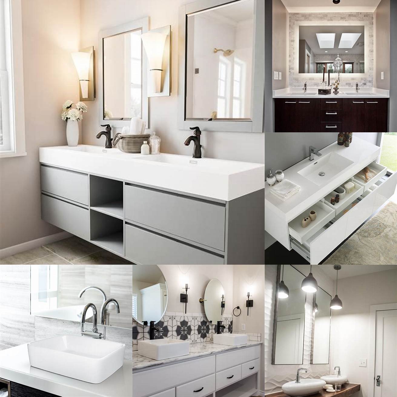 A sleek and modern white vanity adds a touch of elegance to any bathroom
