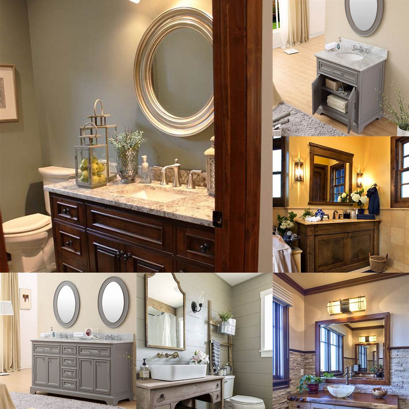 A traditional guest bathroom vanity with decorative elements and a classic finish