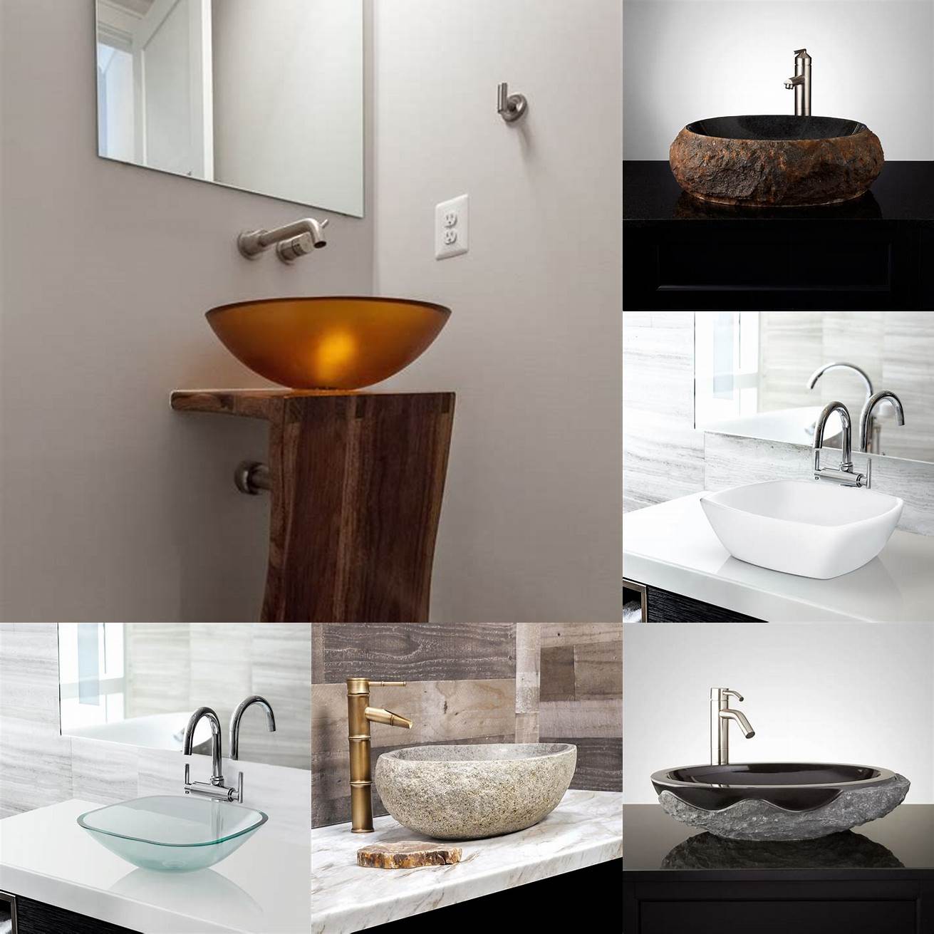 A vessel sink adds a contemporary touch and saves counter space