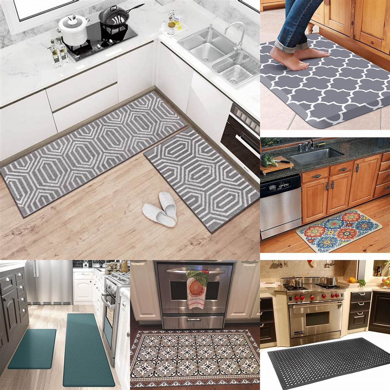 Adds style to your kitchen - Kitchen floor mats come in a variety of colors patterns and designs You can choose a mat that complements your kitchen decor and adds a touch of personality to your space
