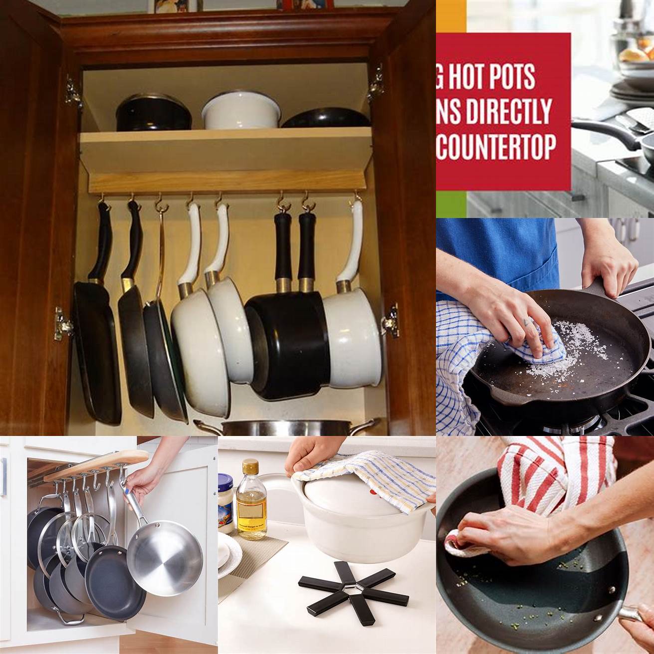 Be mindful of heat and moisture - avoid placing hot pots and pans directly on the cabinets and wipe up spills and splatters immediately to avoid water damage