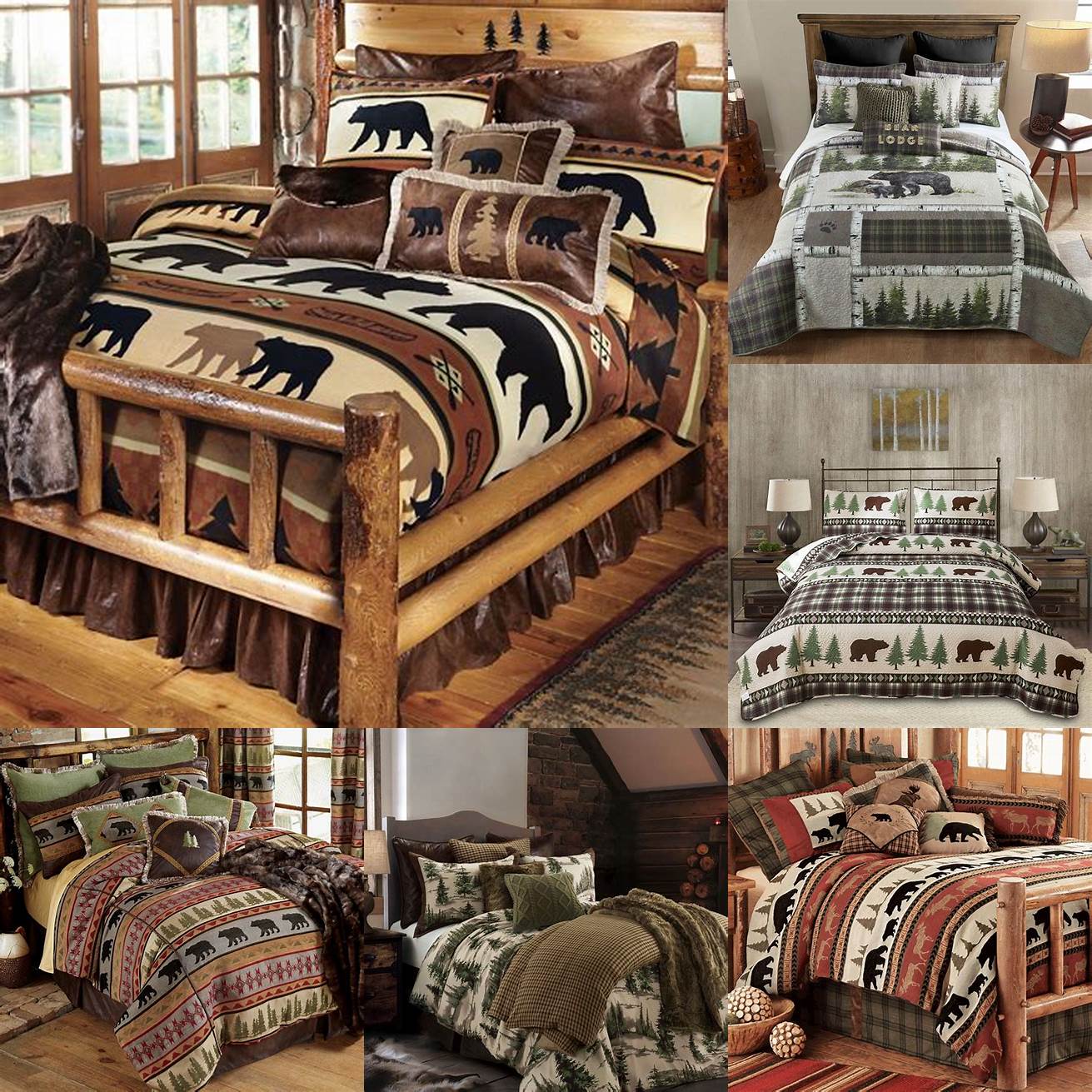 Bear-themed cabin bedding is perfect for nature lovers
