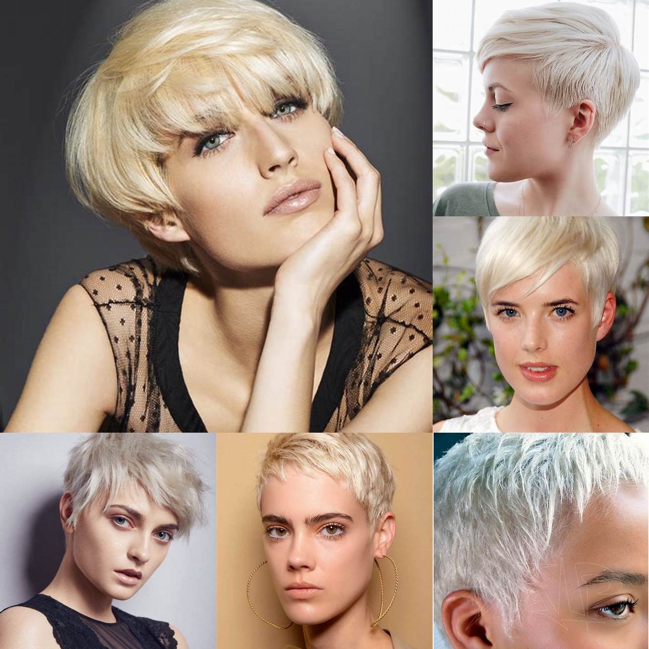 Cheveux courts blonds platine avec undercut