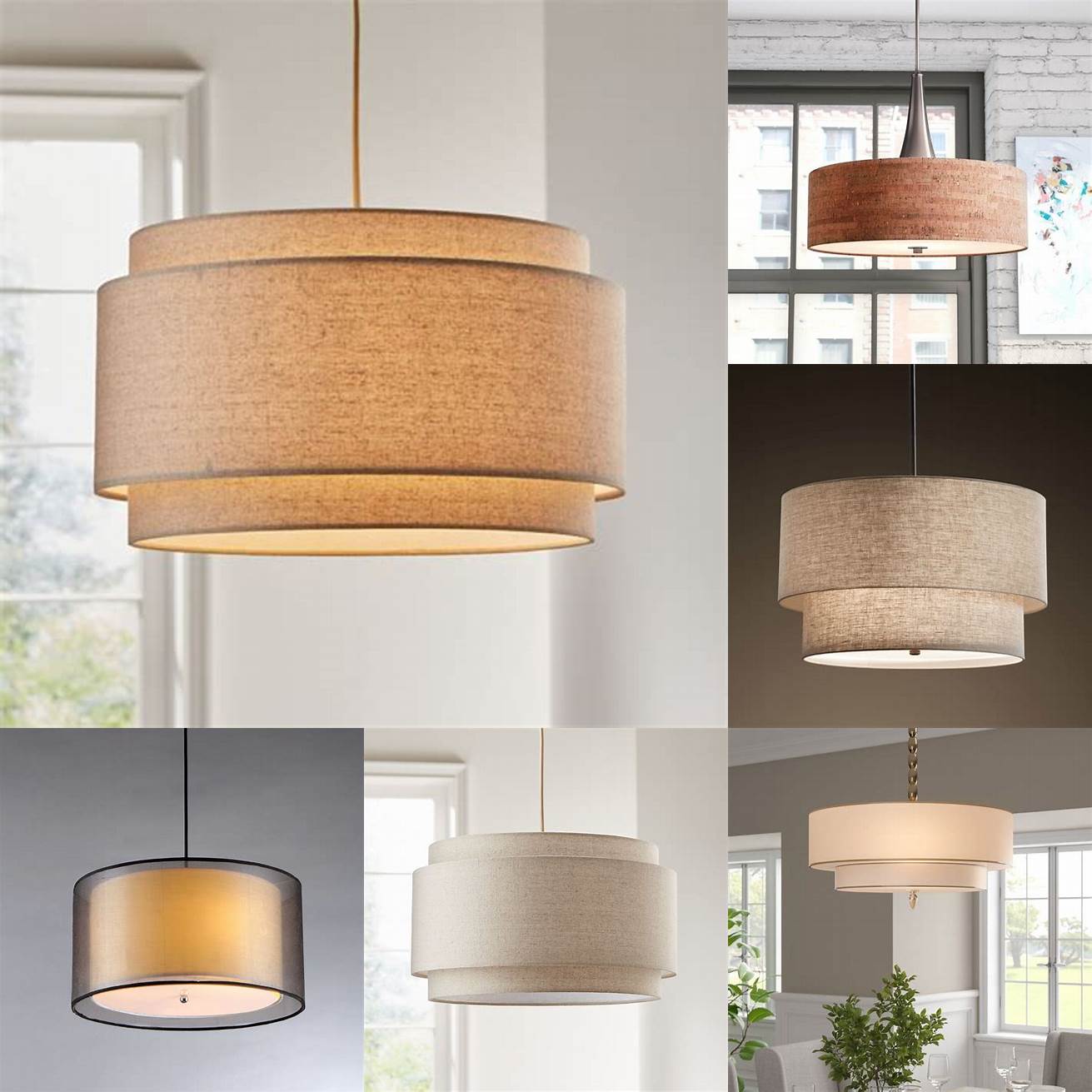 Choose a drum pendant light with a patterned shade for a unique look