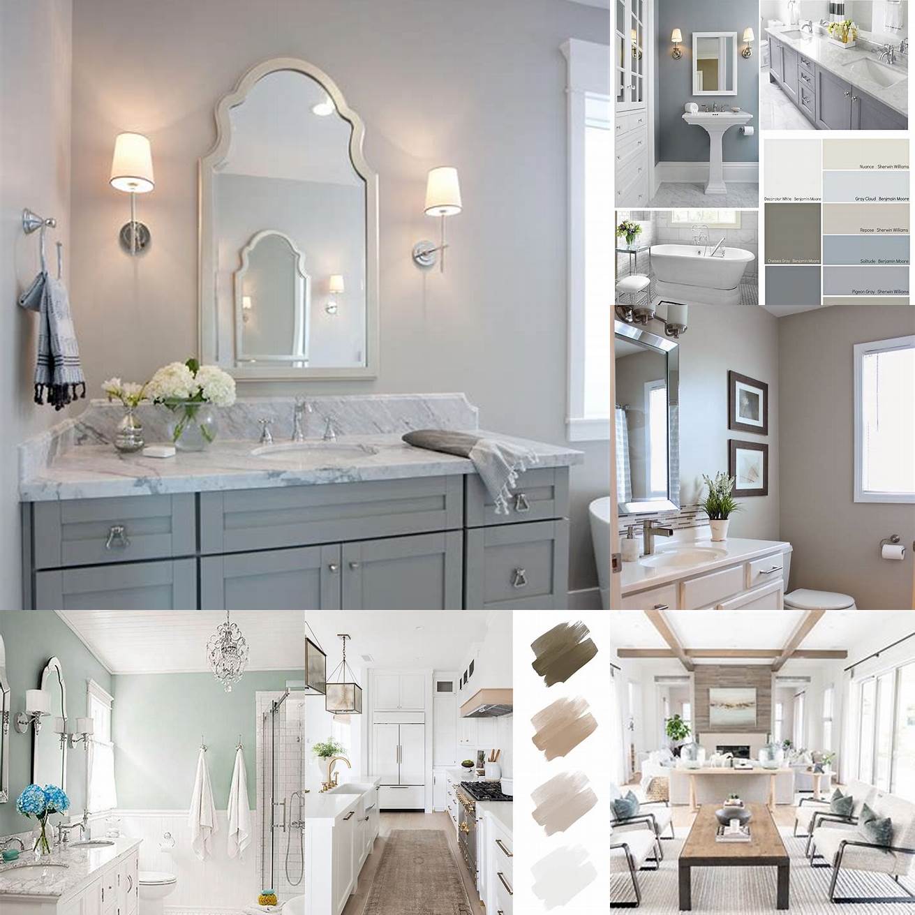 Choose a neutral color palette for the walls and floor to keep the focus on the vanity