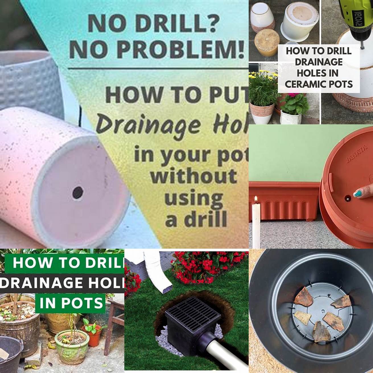 Choose containers with drainage holes